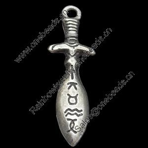 Pendant, Zinc Alloy Jewelry Findings, 7x35mm, Sold by Bag