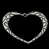 Pendant, Zinc Alloy Jewelry Findings, Heart, 36x28mm, Sold by Bag