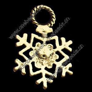 Pendant, Zinc Alloy Jewelry Findings, Flower, 14x21mm, Sold by Bag
