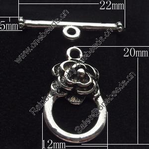 Clasps Zinc Alloy Jewelry Findings Lead-free, Loop:12x20mm Bar:22x5mm, Sold by Bag