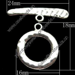 Clasps Zinc Alloy Jewelry Findings Lead-free, Loop:16x18mm Bar:24x4mm, Sold by Bag