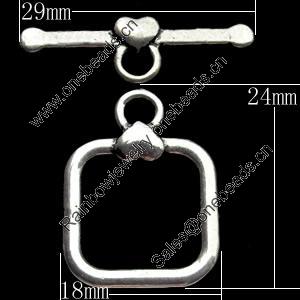 Clasps Zinc Alloy Jewelry Findings Lead-free, Loop:18x24mm Bar:29x8mm, Sold by Bag