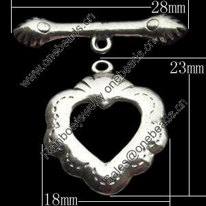 Clasps Zinc Alloy Jewelry Findings Lead-free, Loop:18x23mm Bar:28x5mm, Sold by Bag