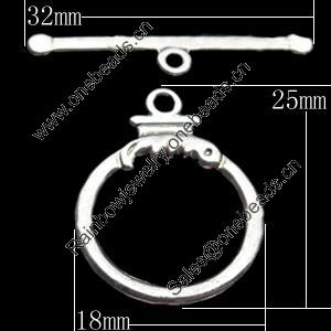 Clasps Zinc Alloy Jewelry Findings Lead-free, Loop:18x25mm Bar:32x3mm, Sold by Bag