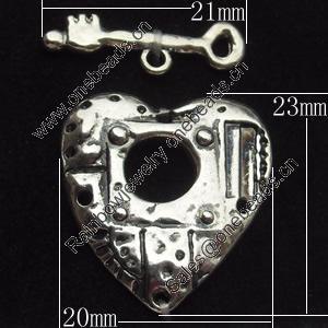 Clasps Zinc Alloy Jewelry Findings Lead-free, Loop:20x23mm Bar:21x6mm, Sold by Bag