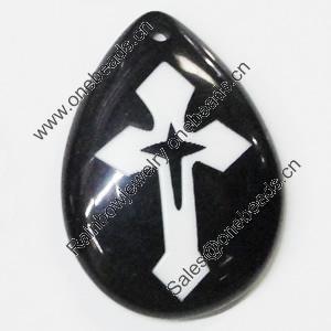 Resin Pendants, Teardrop 28x39mm Hole:2.5mm, Sold by Bag