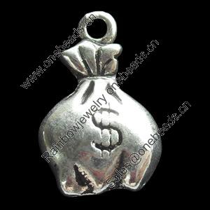 Pendant, Zinc Alloy Jewelry Findings, 11x17mm, Sold by Bag
