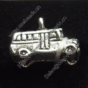 Pendant, Zinc Alloy Jewelry Findings, Bus, 12x18mm, Sold by Bag