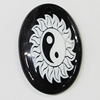 Resin Pendants, Flat Oval 38x26mm Hole:2.5mm, Sold by Bag