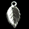 Pendant, Zinc Alloy Jewelry Findings, Leaf, 7x14mm, Sold by Bag