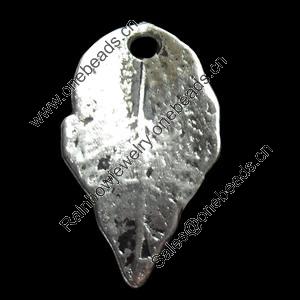 Pendant, Zinc Alloy Jewelry Findings, Leaf, 9x16mm, Sold by Bag