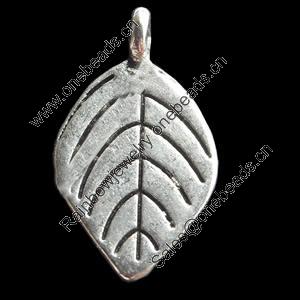 Pendant, Zinc Alloy Jewelry Findings, Leaf, 9x16mm, Sold by Bag