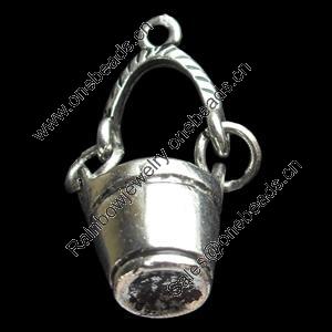 Pendant, Zinc Alloy Jewelry Findings, Bucket, 14x23mm, Sold by Bag