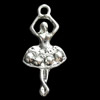 Pendant, Zinc Alloy Jewelry Findings, Girl, 12x28mm, Sold by Bag