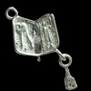 Pendant, Zinc Alloy Jewelry Findings, 16x24mm, Sold by Bag