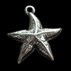 Pendant, Zinc Alloy Jewelry Findings, Star, 18x20mm, Sold by Bag