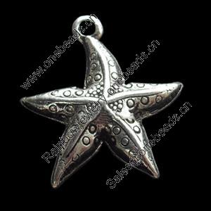 Pendant, Zinc Alloy Jewelry Findings, Star, 18x20mm, Sold by Bag