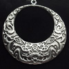 Pendant, Zinc Alloy Jewelry Findings, Flat Round, 39x43mm, Sold by Bag