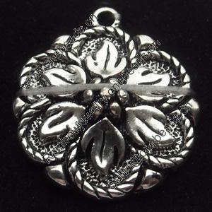 Pendant, Zinc Alloy Jewelry Findings, Flower, 20x24mm, Sold by Bag