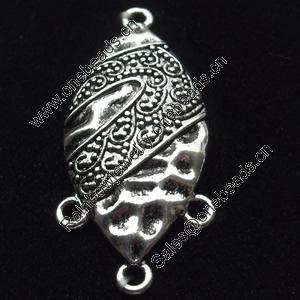 Connectors, Zinc Alloy Jewelry Findings, Horse eye, 17x39mm, Sold by Bag