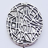 Connectors, Zinc Alloy Jewelry Findings, Flat Oval 19x24mm Hole:1.5mm, Sold by Bag