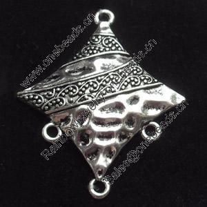 Connectors, Zinc Alloy Jewelry Findings, Diamond, 33x39mm, Sold by Bag