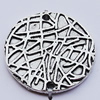 Connectors, Zinc Alloy Jewelry Findings, Flat Round 22mm Hole:1.5mm, Sold by Bag