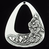 Pendant, Zinc Alloy Jewelry Findings, Triangle, 32x38mm, Sold by Bag
