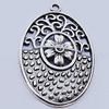 Pendants, Zinc Alloy Jewelry Findings, Flat Oval 24x37mm, Sold by Bag