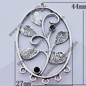 Connectors, Zinc Alloy Jewelry Findings, Flat Oval 27x44mm, Sold by Bag