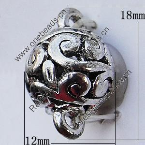 Hollow Bali Connector Zinc Alloy Jewelry Findings, 12x18mm, Sold by Bag