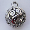 Hollow Bali Pendant Zinc Alloy Jewelry Findings, 15x19mm, Sold by Bag