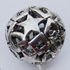 Hollow Bali Beads Zinc Alloy Jewelry Findings, 19mm, Sold by Bag