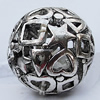 Hollow Bali Beads Zinc Alloy Jewelry Findings, 25mm, Sold by Bag