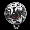 Hollow Bali Pendant Zinc Alloy Jewelry Findings, 25x30mm, Sold by Bag