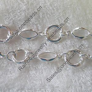 Zinc alloy Chain, Nickel-free & Lead-free Link size:20x8mm, Ring:13mm,6mm, Sold by Metr 
