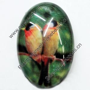 Resin Cabochons, No-Hole Jewelry findings, Oval, 20x30mm, Sold by Bag