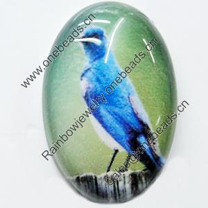 Resin Cabochons, No-Hole Jewelry findings, Oval, 30x40mm, Sold by Bag