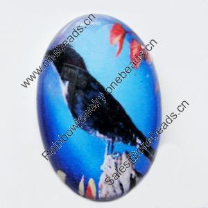 Resin Cabochons, No-Hole Jewelry findings, Oval, 13x18mm, Sold by Bag