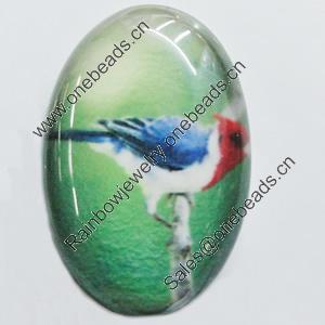 Resin Cabochons, No-Hole Jewelry findings, Oval, 13x18mm, Sold by Bag