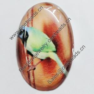 Resin Cabochons, No-Hole Jewelry findings, Oval, 30x40mm, Sold by Bag