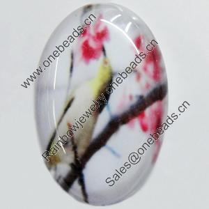 Resin Cabochons, No-Hole Jewelry findings, Oval, 20x30mm, Sold by Bag