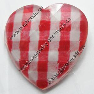 Resin Cabochons, No-Hole Jewelry findings, Faceted Heart, 12mm, Sold by Bag