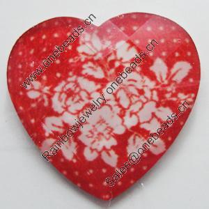 Resin Cabochons, No-Hole Jewelry findings, Faceted Heart, 12mm, Sold by Bag