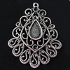 Zinc Alloy Pendant Settings, Outside diameter:38x48mm, Interior diameter:8x13mm, Sold by Bag