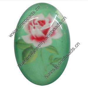 Resin Cabochons, No-Hole Jewelry findings, Oval, 30x40mm, Sold by Bag