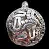 Hollow Bali Pendant Zinc Alloy Jewelry Findings, 25x30mm, Sold by Bag