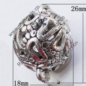 Hollow Bali Connector Zinc Alloy Jewelry Findings, 18x26mm, Sold by Bag