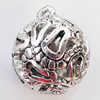 Hollow Bali Pendant Zinc Alloy Jewelry Findings, 18x22mm, Sold by Bag