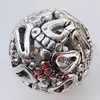 Hollow Bali Beads Zinc Alloy Jewelry Findings, 19mm, Sold by Bag
